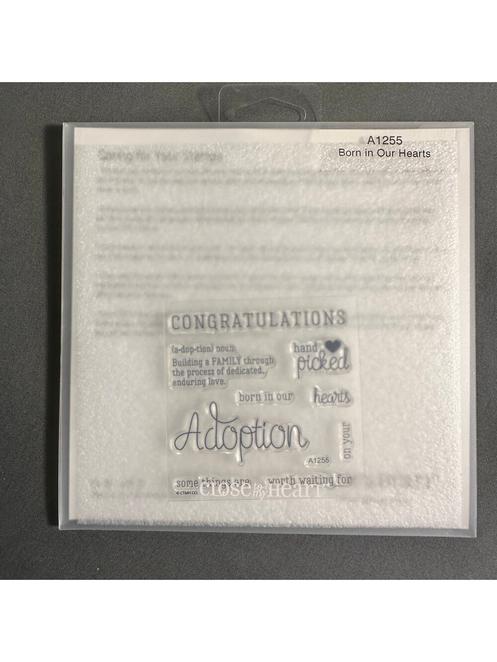 Close To My Heart A1255 Born In Our Hearts Acrylic Stamp Set
